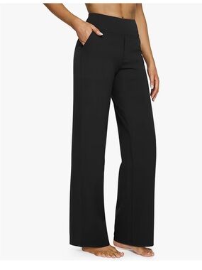 G4Free EverGoing Yoga Pants Women Wide Leg Pants with Pockets High Waist Small